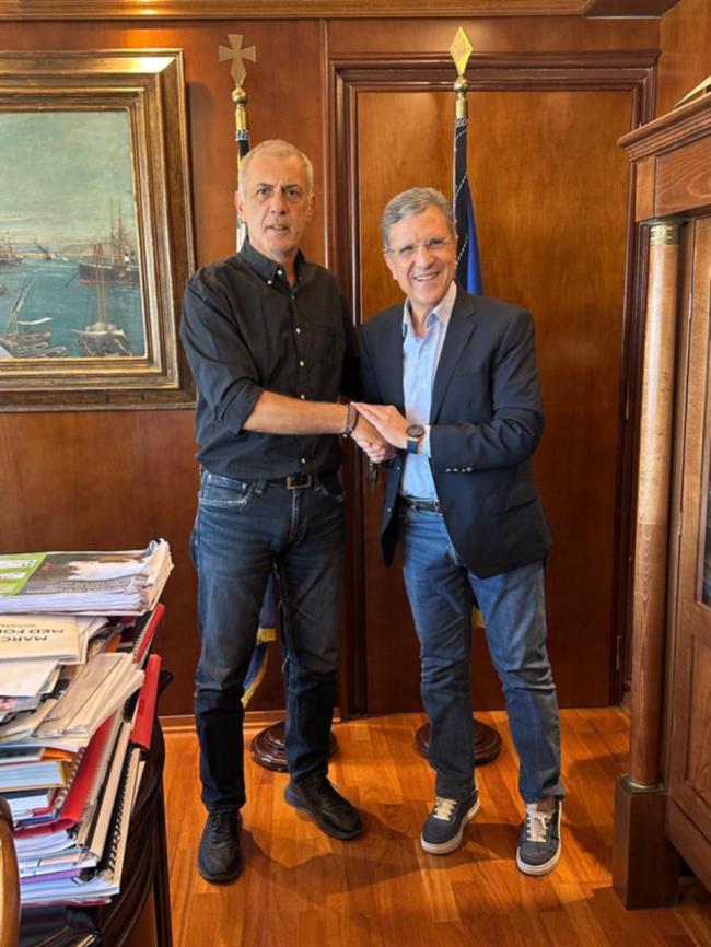 Συνάντηση του Δημάρχου Πειραιά Γιάννη Μώραλη  με τον Ευρωβουλευτή Γιώργο Αυτιά